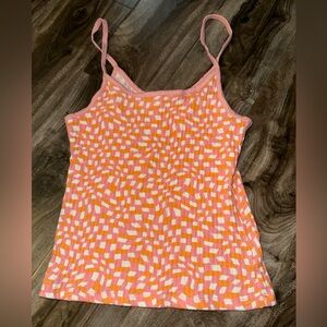 Pink and white billabong tank top in small